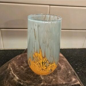 Vietri Nuvola Orange And Blue High Ball Glass